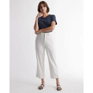 Quince Women's Mid Rise Staight Leg Denim Jeans Stretch White Size 27